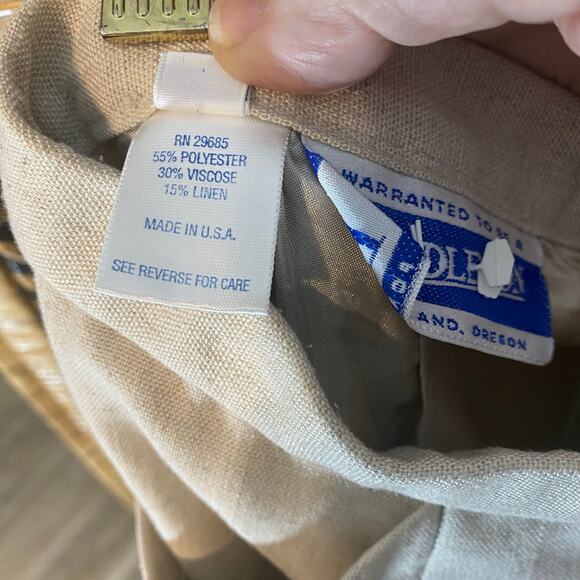 Pendleton Linen Blend Pencil Skirt Beige Size 8 Made in USA vintage - Picture 4 of 7